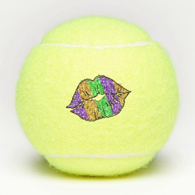 Mardi Gras Kiss Tennis Balls (Front)