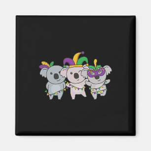 Mardi Gras Koala Carnival Costume Magnet