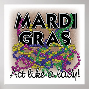 Mardi Gras Lady Poster