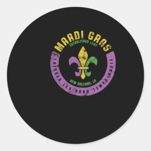 Mardi Gras Laisser Les Bons Vinatage New Orleans Classic Round Sticker
