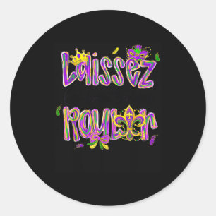 Mardi Gras Laissez Les Bon Temps Rouler Beads Fleu Classic Round Sticker