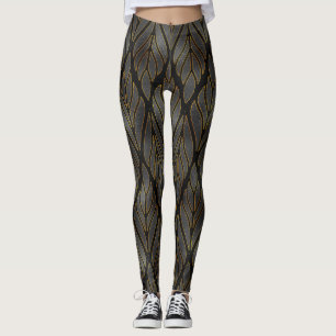 Mardi Gras Leggings, Mardi Gras Black and Gold Leggings