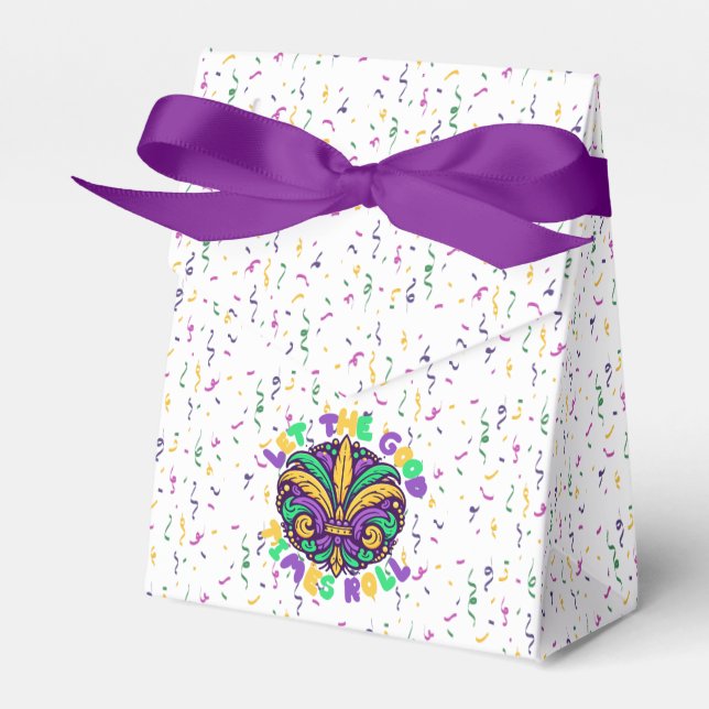 Mardi Gras Let the good times roll Favour Box (Front Side)