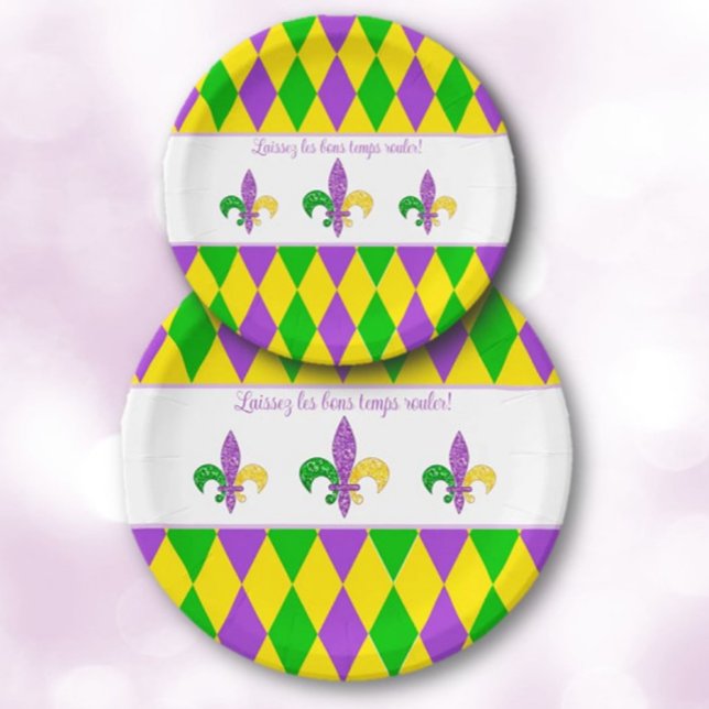 Mardi Gras! Let the Good Times Roll paper plates (Creator Uploaded)