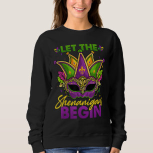 Mardi Gras Let The Shenanigans Begin Party Lover M Sweatshirt