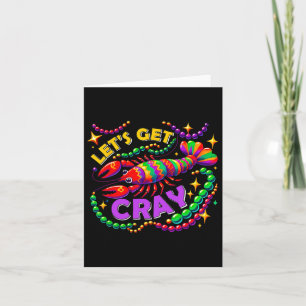 Mardi Gras Lets Get Cray Crawfish Carnival Parade Card