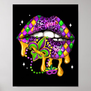 Mardi Gras Lip Women Costume Funny For Women Girl Poster