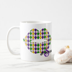 Mardi Gras Lips Custom Coffee Mug