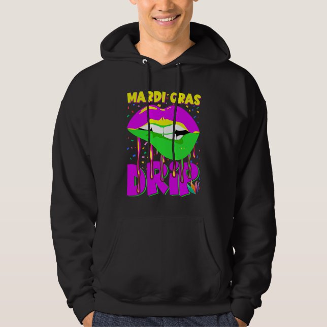 Mardi Gras lips Hoodie (Front)