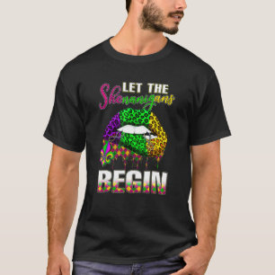 Mardi Gras Lips Outfit Costume Women Let Shenaniga T-Shirt