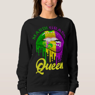 Mardi Gras Lips Queen Carnival Costume Purple & Go Sweatshirt