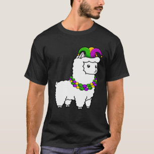 Mardi Gras Llama Jester Hat New Orleans  Men Women T-Shirt