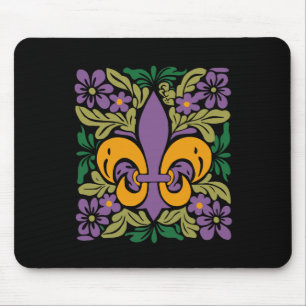 Mardi Gras Louisiana Carnival Party Boho Fleur De Mouse Pad