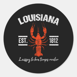 Mardi Gras Louisiana Crawfish Tee New Orleans Men Classic Round Sticker