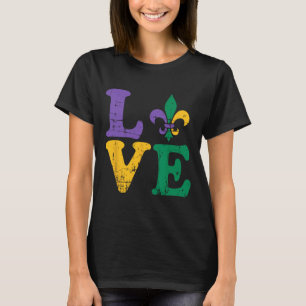 Mardi Gras Love Fleur De Lis T-Shirt