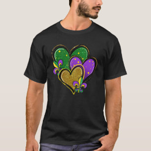 Mardi Gras Love Hearts Carnival Parading Masks Bea T-Shirt