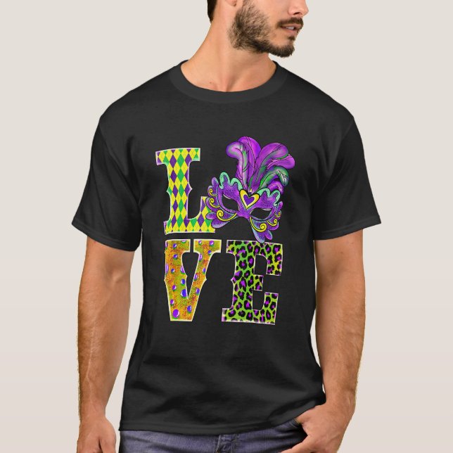 Mardi Gras Love Leopard Costume Shirt Carnaval Par (Front)