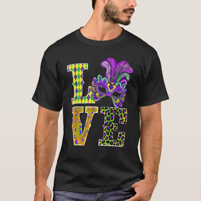 Mardi Gras Love Leopard Costume Shirt Carnaval Par (Front)
