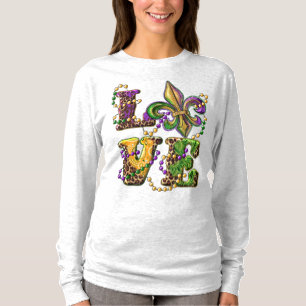 Mardi Gras Love Sign with Fleur de Lis T-Shirt