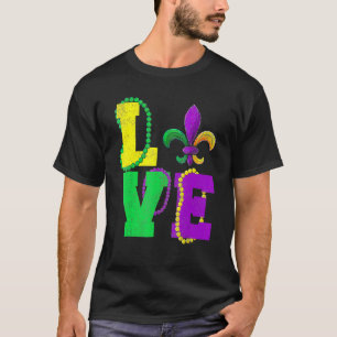 Mardi Gras Love Vintage Fleur De Lys Apparel, Men  T-Shirt