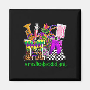 Mardi Gras Ma Medical Istant Nurse Festival Party Magnet