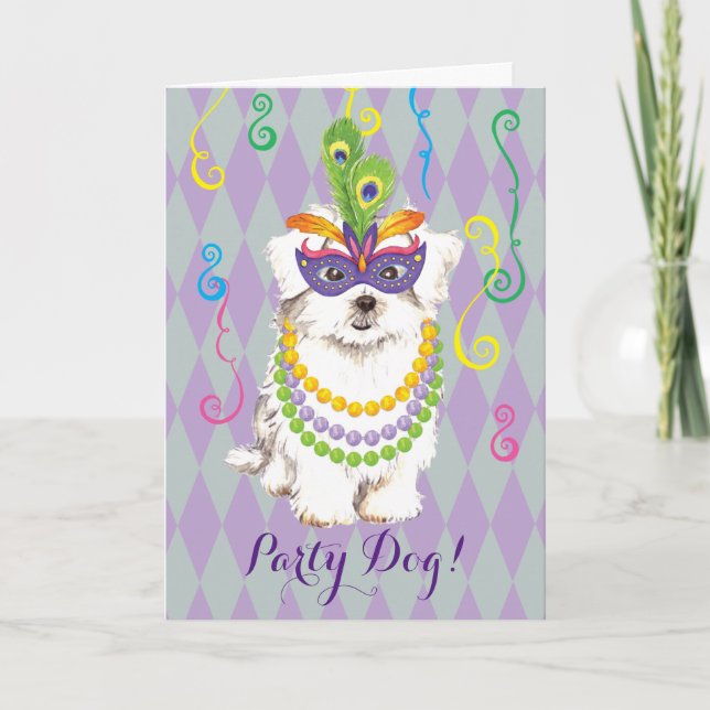 Mardi Gras Maltese Card (Front)
