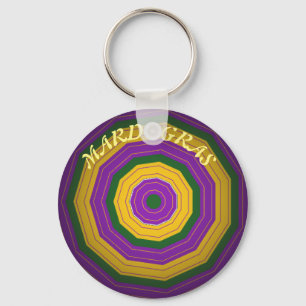 Mardi Gras, Mandala Pattern Colourful Key Ring
