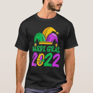 Mardi Gras Mardi Gras 2022 Beads Mask Feathers T-Shirt