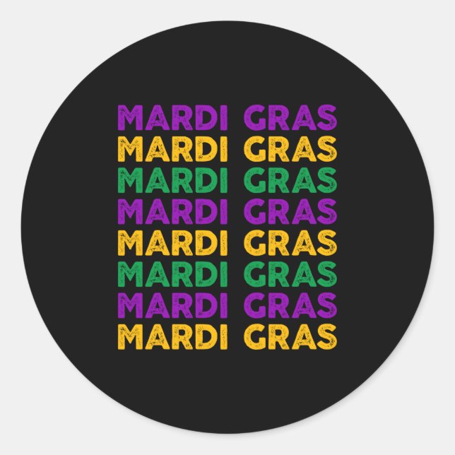 Mardi Gras Mardi Gras Mardi Gras Classic Round Sticker (Front)