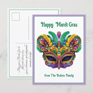 💚💜💛 Mardi Gras Mardi Magic Memo Postcard