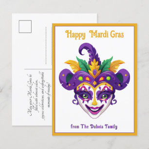 💚💜💛 Mardi Gras Mardi Shenanigans Postcard