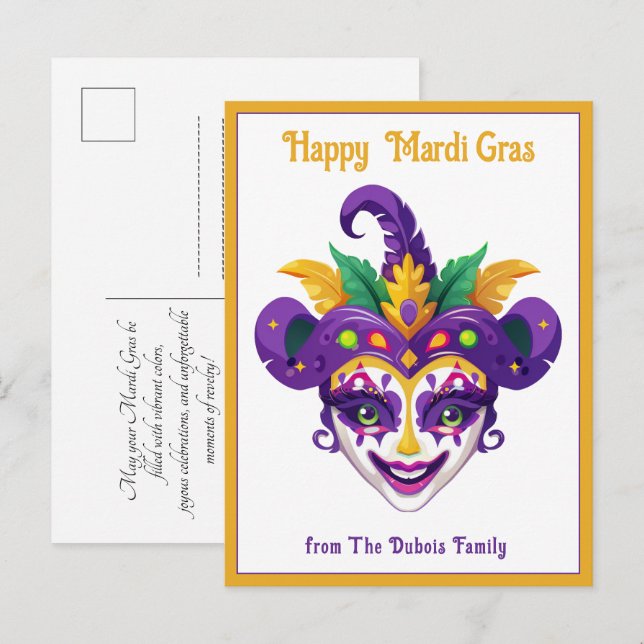💚💜💛 Mardi Gras Mardi Shenanigans Postcard (Front/Back)