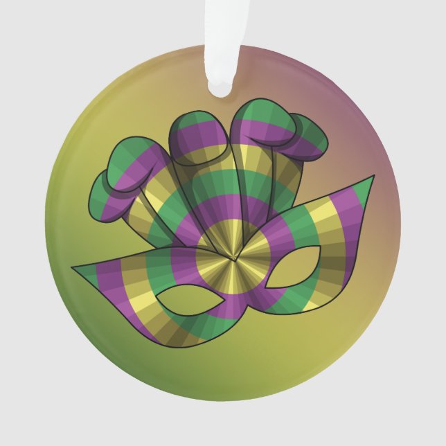 Mardi Gras Mask Acrylic Ornament (Front)