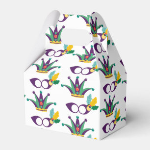 Mardi Gras Mask and Crown Festival Pattern Favour Box
