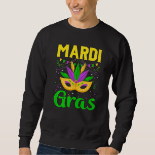 Mardi Gras Mask Beads Carnival Costume New Orleans Sweatshirt