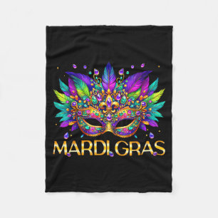 Mardi Gras Mask Beads Carnival Women Girl Kid Todd Fleece Blanket