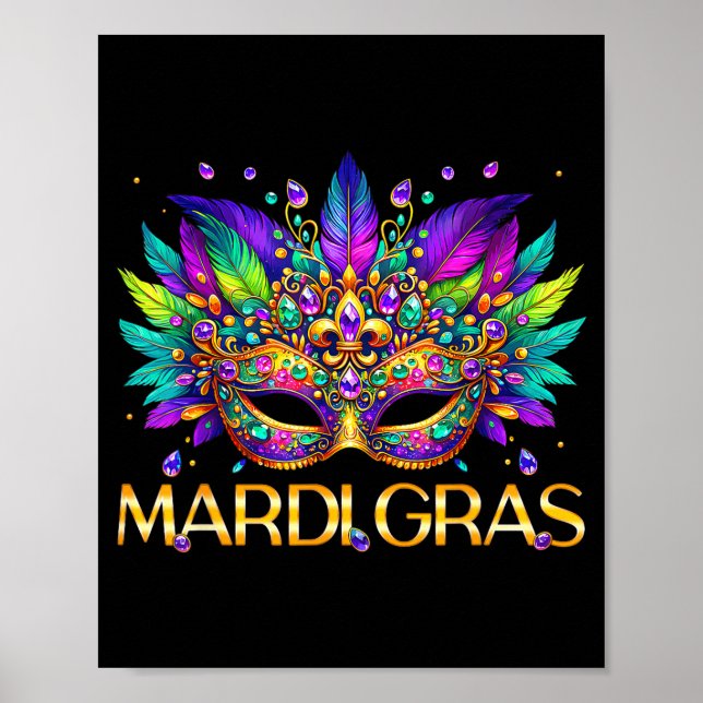 Mardi Gras Mask Beads Carnival Women Girl Kid Todd Poster (Front)