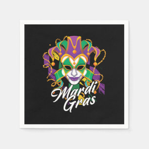 Mardi Gras Mask Beads Street Party Carnival Gift Napkin