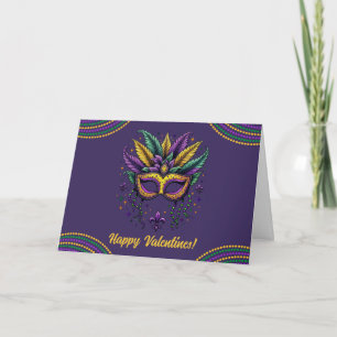 Mardi Gras Mask For Valentines Holiday Card