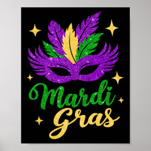 Mardi Gras Mask Fun 2025 Mardi Gras Party Kids Men Poster