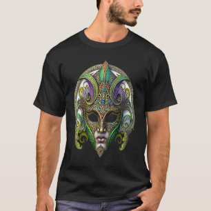 Mardi Gras Mask Green Purple & Gold 3 T-Shirt