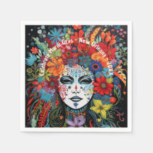 Mardi Gras Mask & Headdress Custom Text Party