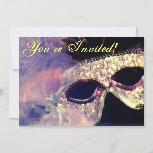 Mardi Gras Mask invitation (Front)