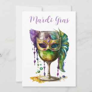 Mardi Gras Mask  Invitation