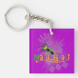 Mardi Gras Mask Key Ring