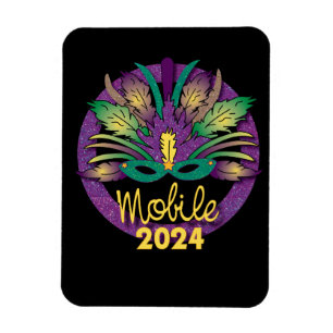 Mardi Gras Mask Magnet - 2024 - Mobile