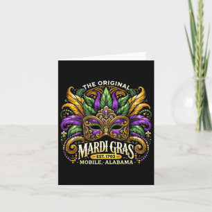 Mardi Gras Mask Mardi Gras Carnival Celebration Card