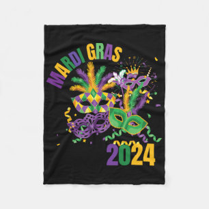 Mardi Gras Mask Mardi Gras Party For Men Women Kid Fleece Blanket