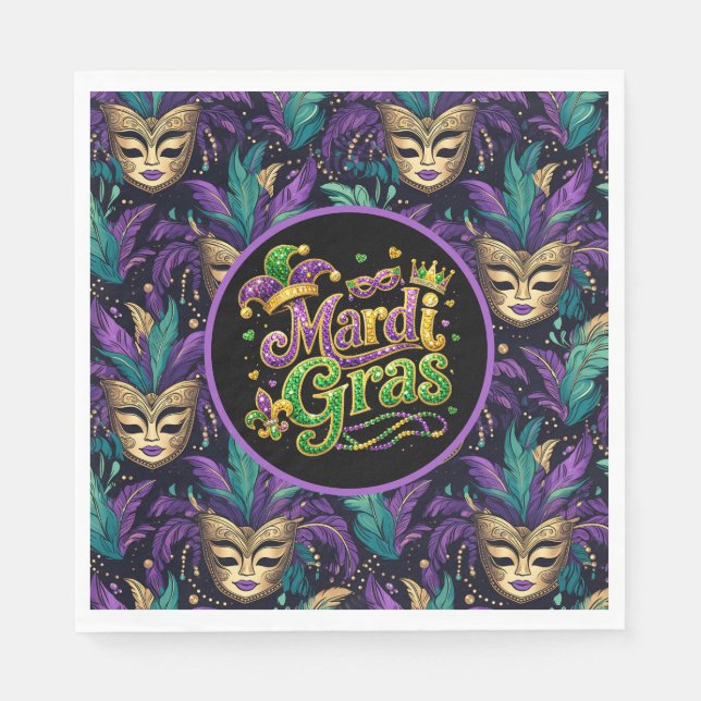 Mardi Gras Mask  Napkin (Front)