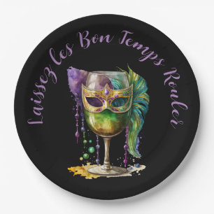 Mardi Gras Mask  Paper Plate